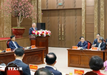 Tổng Bí thư Tô Lâm thăm, chúc Tết Đảng bộ, chính quyền, Nhân dân Thủ đô Hà Nội