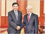Tổng Bí thư Nguyễn Phú Trọng tiếp Thủ tướng Lào Thoong-lun Xi-xu-lít