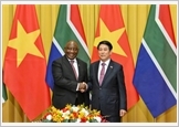 Chủ tịch nước Lương Cường hội đàm với Tổng thống Nam Phi Matamela Cyril Ramaphosa