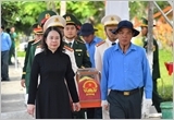 Phó Chủ tịch nước Võ Thị Ánh Xuân dự lễ truy điệu và an táng hài cốt liệt sĩ ở An Giang