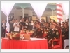 Đoàn đại biểu cấp cao Bộ Quốc phòng hai nước dự Lễ sơ kết hoạt động kết nghĩa cụm dân cư hai bên biên giới tại thôn Thủy Phong, xã Kim Bảng, tỉnh Nghệ An.